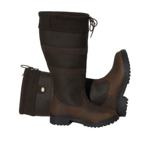 Leather country boots - wide calf